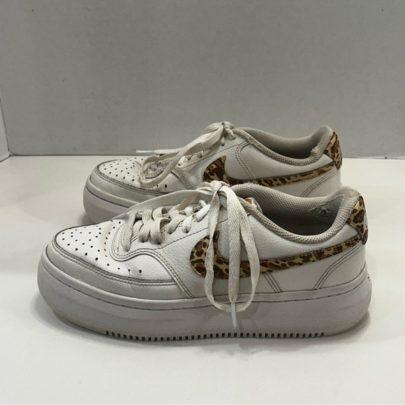 Women’s Nike Court Vision Alta Low Leopard Camo Sz 8.5 Pre-owned - Great Price! - Picture 3 of 11